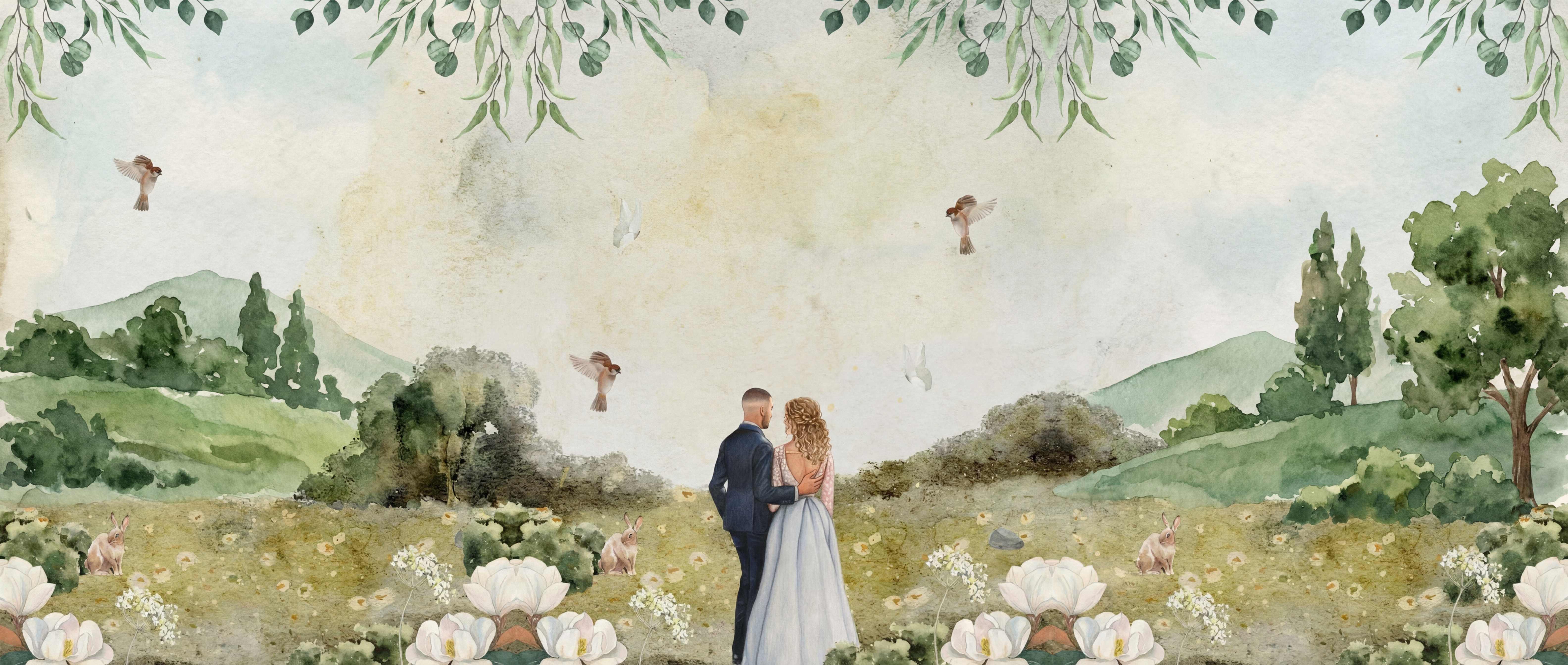 Watercolor meadow with Heidi and Robert